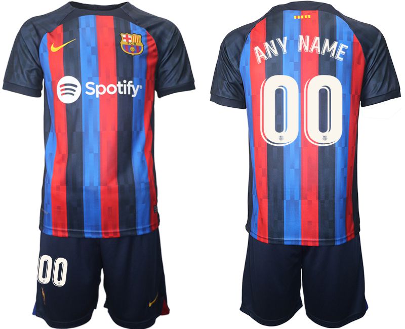 Men 2022-2023 Club Barcelona home blue customized Soccer Jersey